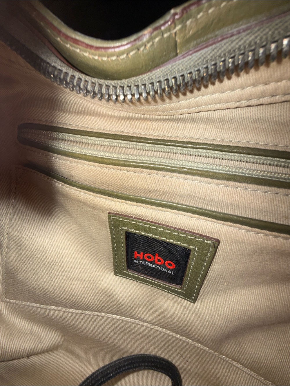 HOBO International Olive Green Leather Hobo Shoulder Bag - Picture 2 of 5